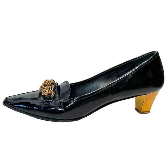 Prada Black and Gold Heels - Picture 5 of 10